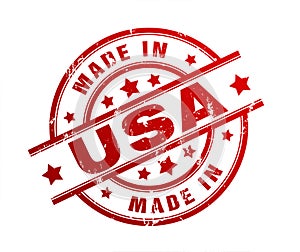 Made in usa rubber stamp illustration
