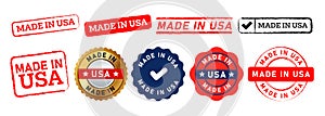 made in usa stamp and seal badge sign for country product business manufactured industry