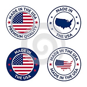 made in the usa stamp set, american product label