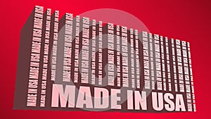 Made in USA text and bar code from same words