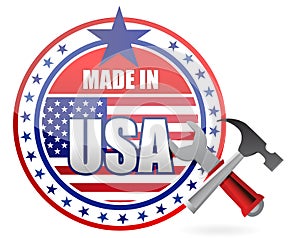 Made in usa tools button seal illustration