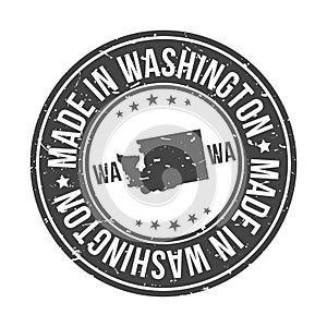 Made in Washington State USA Quality Original Stamp. Design Vector Art Seal badge Illustration.