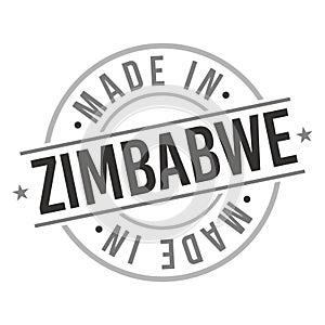 Made in Zimbabwe Quality Original Stamp Design Vector Art Tourism Souvenir Round Seal Badge.