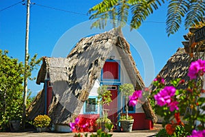 Madeira hut with thatched roof