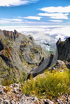 Madeira Island, Mountain Hiking Trail View