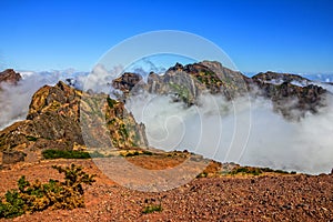 Madeira island mountain rock landscape view, Portugal