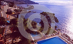 Madeira Island: The Pool of the luxury hotel Reid`s Palace in Funchal on