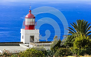 Madeira island scenic places. Lighthouse Ponta do Pargo photo