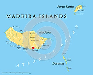 Madeira Islands Political Map