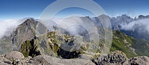 Madeira Mountains in clouds photo