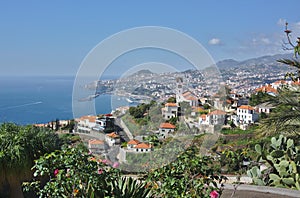 Madeira, Portugal - A view from the Hill on Funchal and the Atlantic Ocean