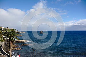 Madeira`s coast in autumn on a bright day