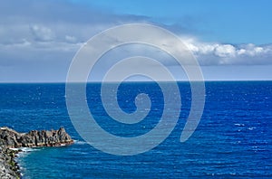 Madeira`s empty stone beaches in autumn