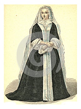 Mademoiselle d`Orleans, vintage engraving photo