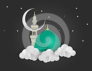 Madina - Saudi Arabia Green Dome of Prophet Muhammad design photo