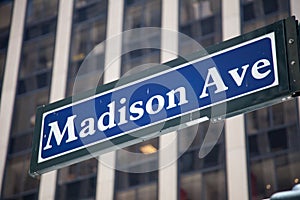 Madison Avenue road sign