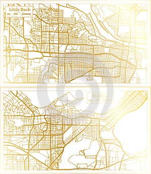 Madison and Little Rock USA City Map Set