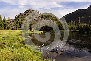 Madison River Flows Through Yellowstone West Side Entrance