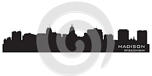 Madison, Wisconsin city skyline. Detailed city silhouette. photo