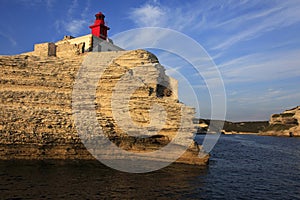 Madonetta lighthouse, entrance to Gulf of Bonifacio, Southern Co