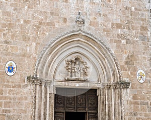 Madonna and Child above the entrance of the Ostuni Cathedral