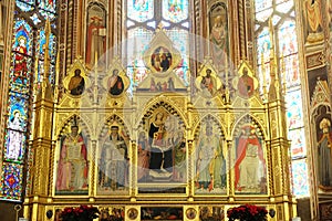 Madonna with the Child and the four Doctors of the Church - Polyptych of the high altar in the Basilica di Santa Croce in Florence