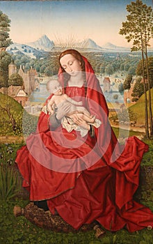 Madonna and Child, painting by Hans Memling in Burgos Cathedral photo