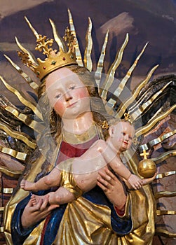 Madonna and Child in St Mang Basilica in Fussen, Bavaria, German