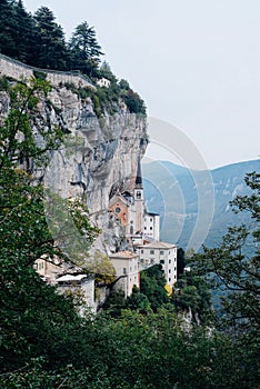 Madonna della Corona sanctuary in Ferrara di Monte Baldo, Italy