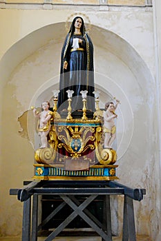 Madonna Statue in Santa Maria dell` Itria. Ragusa, Sicily, Italy