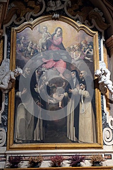 The Madonna worshiped by the St. Dominic, Catherine, Hyacinth, and Blessed Osanna of Mantua