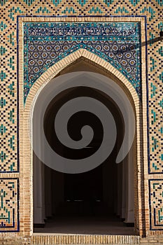 Madrasa entrance in Bukhara, Uzbekistan