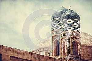 Madrasa towers in Uzbekistan