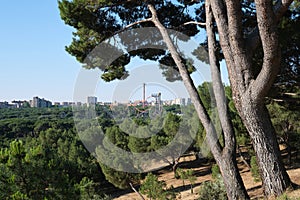 Madrid amusement park Parque de Atracciones de Madrid view from a view point photo