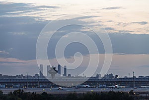 Madrid Barajas Airport and city skyline photo