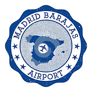 Madrid Barajas Airport stamp. photo