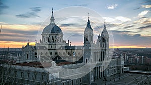 Madrid, Cathedral de Almudena 4k timelapse