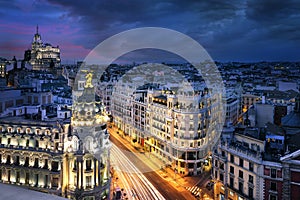 Madrid city center, Gran Vis Spain