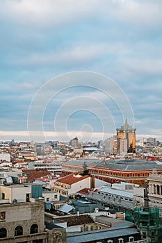 Madrid cityscape with Columbus Towers in the background