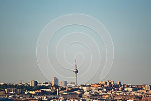 Madrid cityscape tv tower