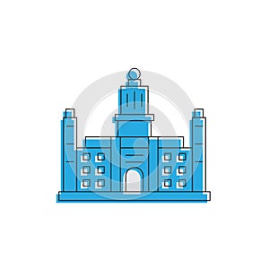 Madrid famous landmarks vector icon symbol architecture isolated on white background