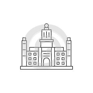 Madrid famous landmarks vector icon symbol architecture isolated on white background