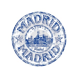 Madrid grunge rubber stamp photo