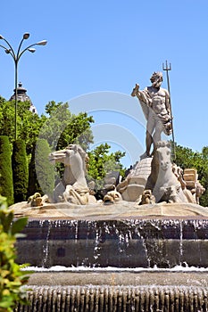 Madrid Neptuno fountain in Paseo de la Castellana photo