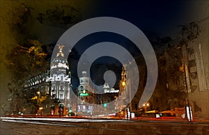 Madrid by night photo