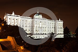 Madrid. Night view of Royal Palace