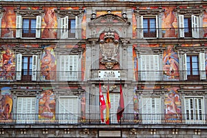 Madrid Plaza Mayor typical square in Spain