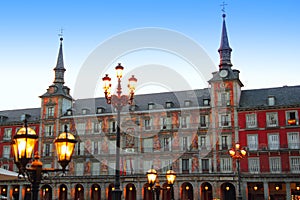 Madrid Plaza Mayor typical square in Spain