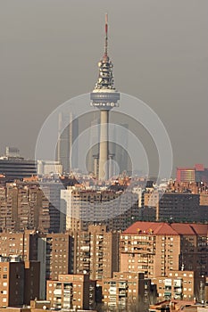 Madrid Skyline with communication tower