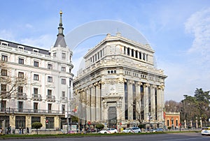 Madrid, Spain, building of the Cervantes Institute.